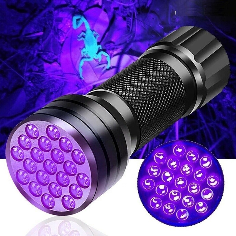 Ultra Violet Black Light 21 LED 395nm Flashlight 3*AAA Pet Urine Stains Detector Scorpion Hunting Torch Light UV Flashlight