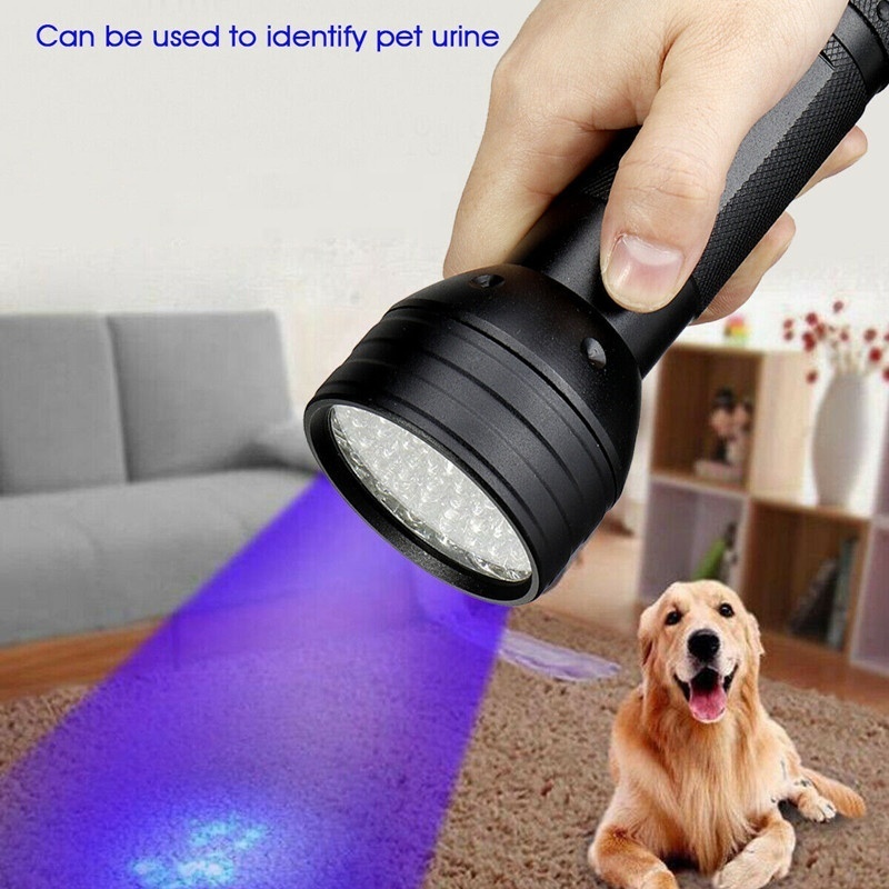 Custom Logo 3W 51LED Ultraviolet Blacklight 395nm UV Light LED Flashlight For Cat Dog Urine Detector, Scorpion Catch