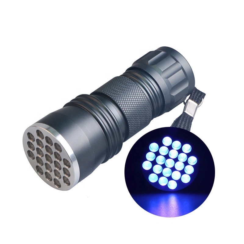 Ultra Violet Black Light 21 LED 395nm Flashlight 3*AAA Pet Urine Stains Detector Scorpion Hunting Torch Light UV Flashlight