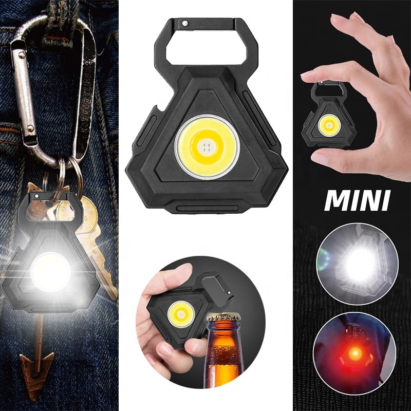 Rechargeable Multi-function Tools Working Flashlight Super Bright Keychain Light Mini led Portable Work light With Bottle Opener