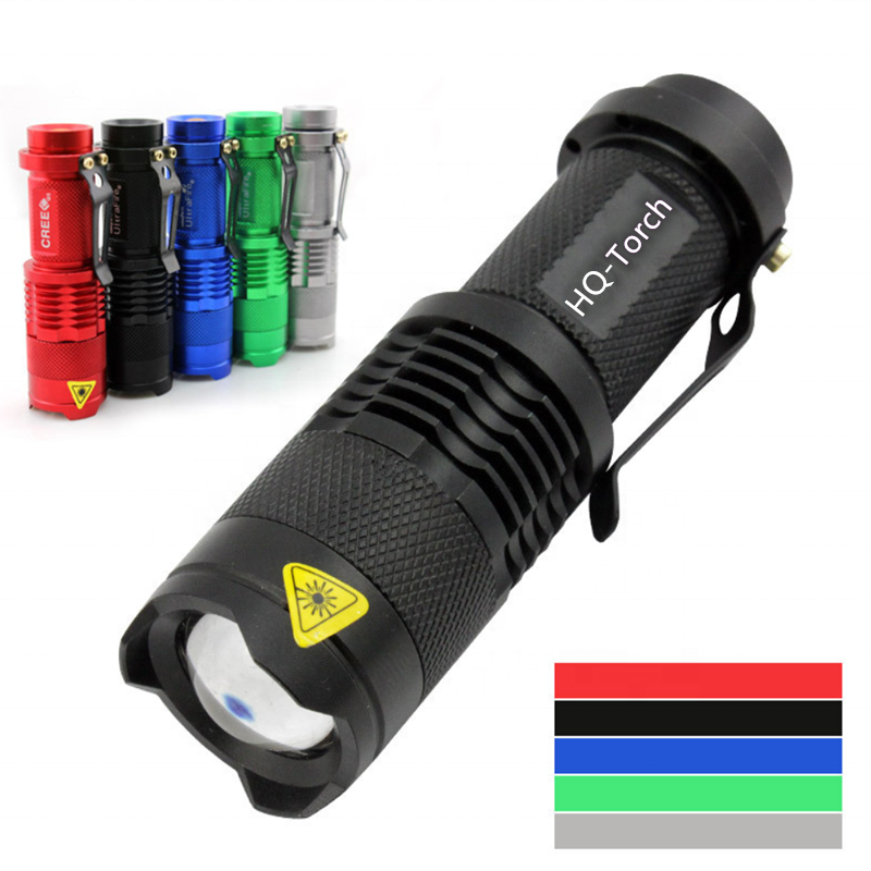 Waterproof Small Mini Tactical Led Flashlight Focus Zoom Lanterna Mini Torch Light Factory Price 3W 300lm Black 60 AA Emergency