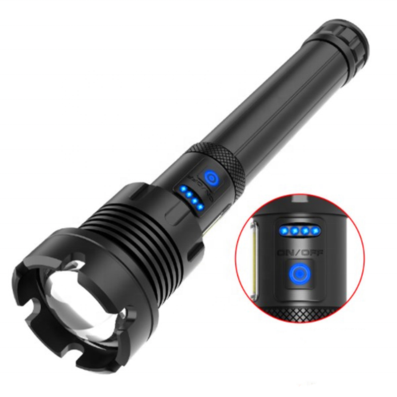 2KM 2000M Long Rang Zoom XHP90 Rechargeable Power Bank Zoom Torch XHP90.2 Flashlight Most Powerful 5000 Lumen LED Black 60 100