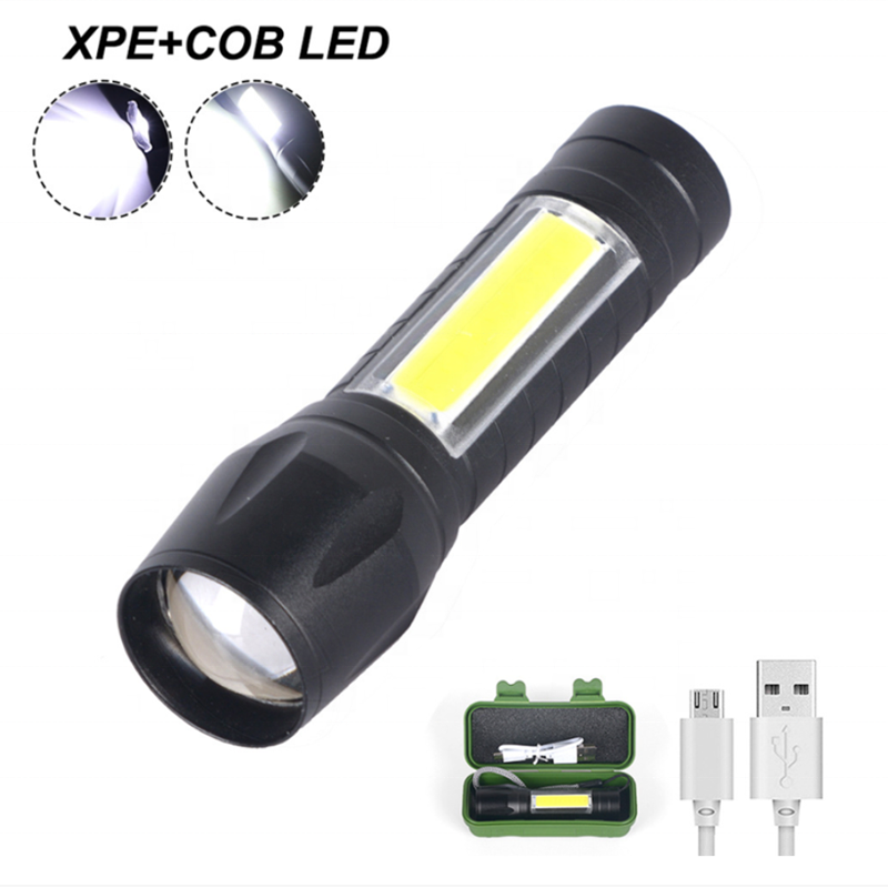 Hot sale 3w Q5 COB Emergency Linterna de led Pocket Mini Torch Lanterna USB Micro Rechargeable Dimmable Zoom Mini Flashlight