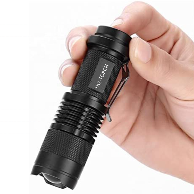 Waterproof Small Mini Tactical Led Flashlight Focus Zoom Lanterna Mini Torch Light Factory Price 3W 300lm Black 60 AA Emergency