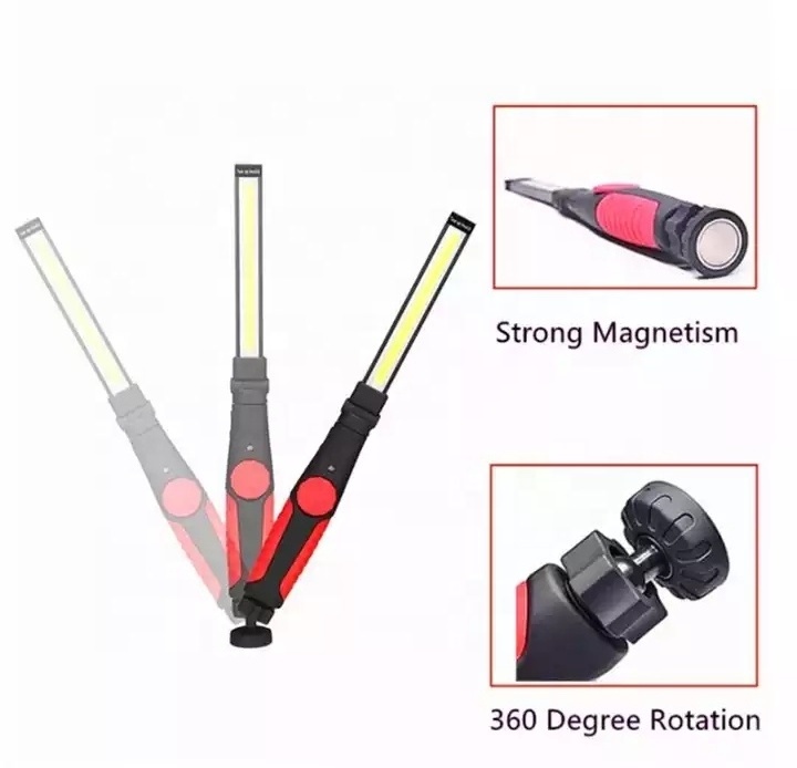 Rechargeable Foldable COB LED Wide Beam Stepless Dimming Work Flashlight Portable Waterproof Work Light With Magnet