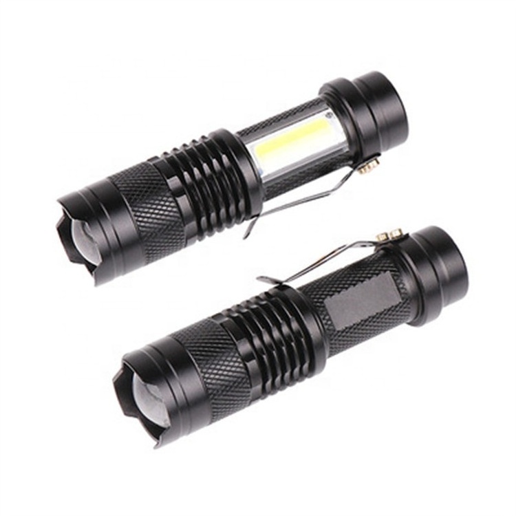 Waterproof 5W SK68 COB Black light Torch Tactical Torche 14500/AA Powered Emergency Mini Led Flashlight With clip For Camping