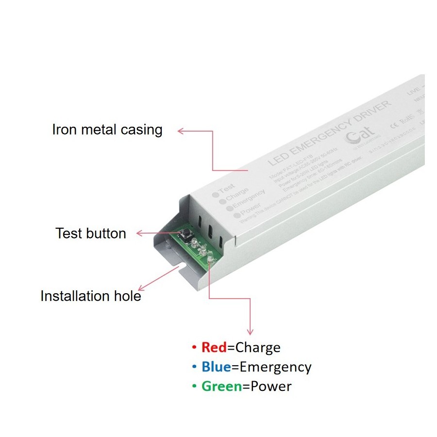 Full Power Output Emergency Power Supply For 5-20W LED Lights LED Emergency Tube Driver