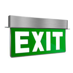 4W Fire Safety Emergency Exit Sign LED White 90 Ni-cd Battery Easy Install, Hanging Led Exit Sign Light 3 Years 3 Hours CE Rohs