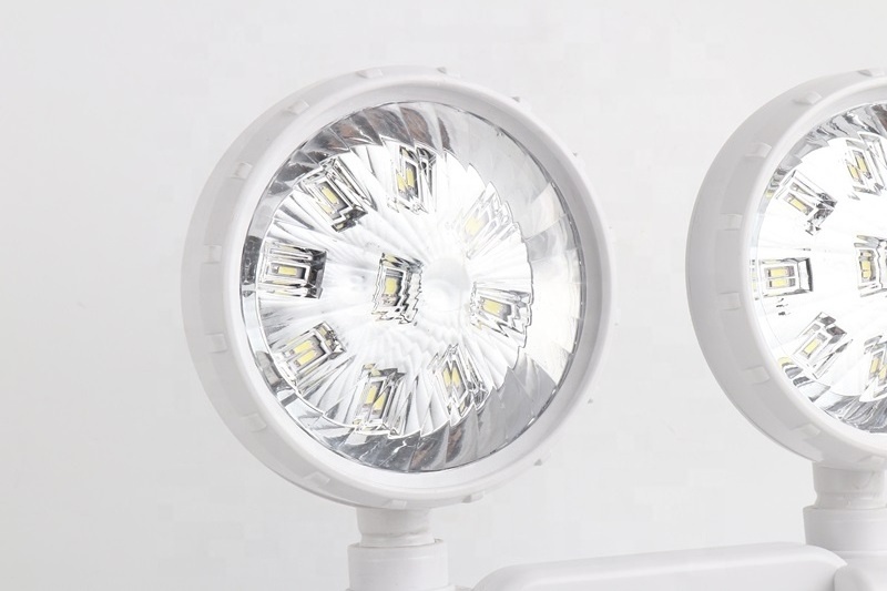 Durable 2x3W Twin Spot LED Emergency Lamp Indoor Use Lighting with 3 Hour Backup Lithium Battery Plastic Material