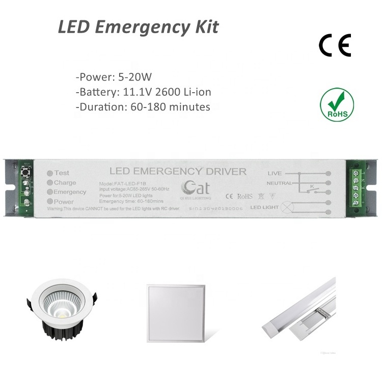 Full Power Output Emergency Power Supply For 5-20W LED Lights LED Emergency Tube Driver