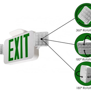 LED Emergency Light with Double Head Design Lithium Battery Powered Exit Sign Two Heads