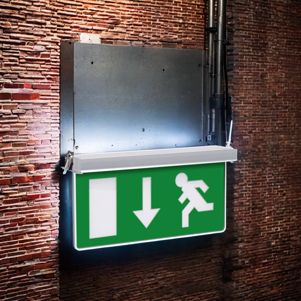 4W Fire Safety Emergency Exit Sign LED White 90 Ni-cd Battery Easy Install, Hanging Led Exit Sign Light 3 Years 3 Hours CE Rohs