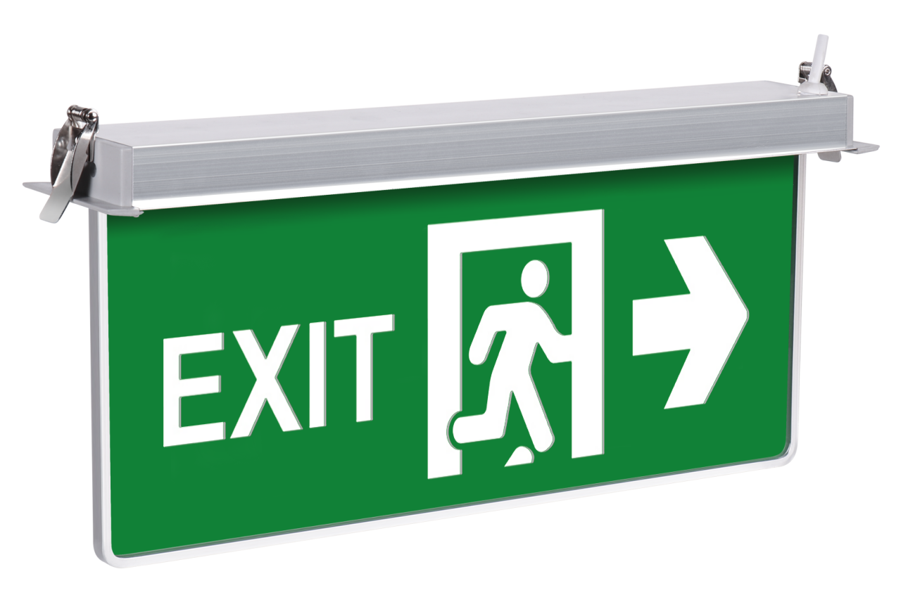 4W Fire Safety Emergency Exit Sign LED White 90 Ni-cd Battery Easy Install, Hanging Led Exit Sign Light 3 Years 3 Hours CE Rohs