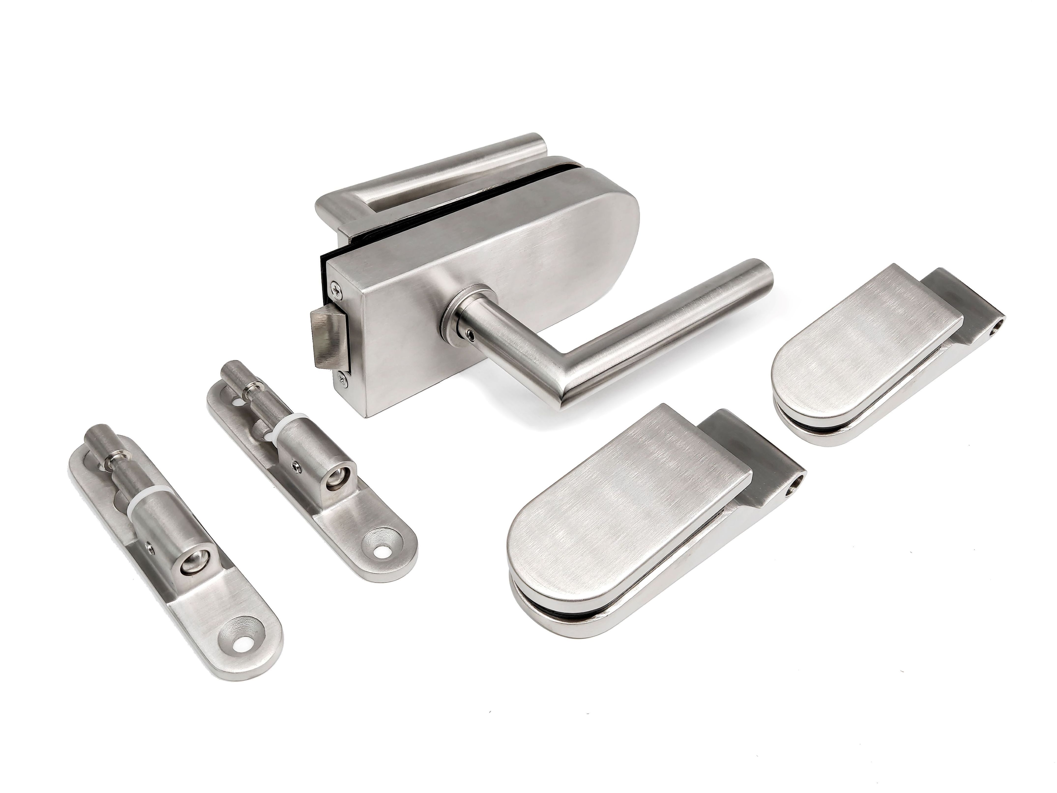 Wood Handle Lock Sliding Patio Door Handle Set with Mortise Lock, Key Cylinder and Face Plate