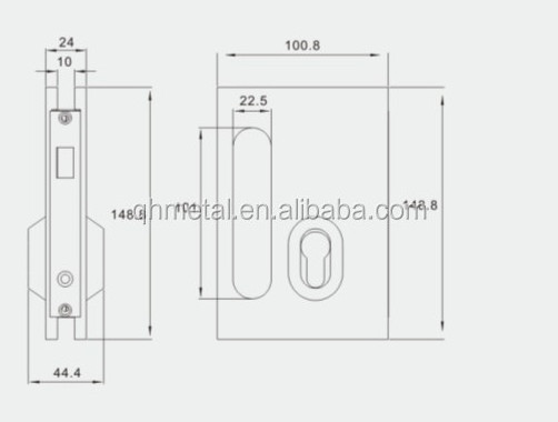 stainless steel sliding glass door lock , frameless glass door lock