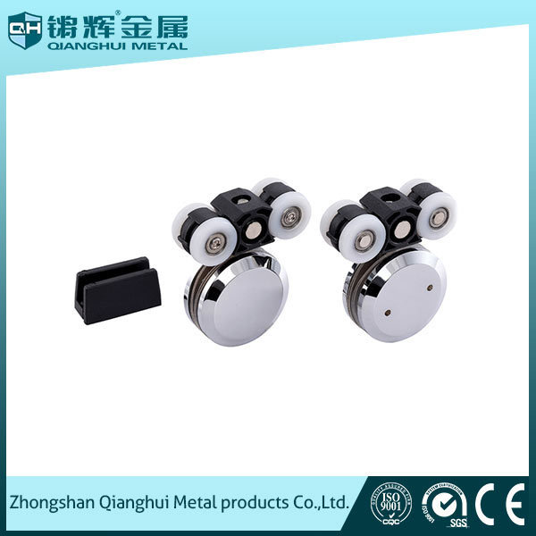 Hot sale bathroom shower room glass heavy duty steel rollers sliding door hardware system kits