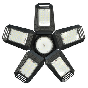 Foldable LED Garage Light with 5 Adjustable Panels deformable Warehouse ceiling light For Basement And Workshop