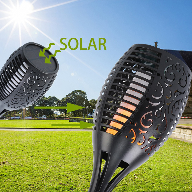 12 LED Solar Flame Flickering Tiki Garden Torch  Waterproof Solar Garden Lights for Pathway Landscape Decor solar lights outdoor