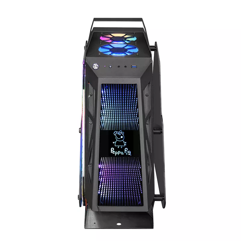 Special design bulk carbon fiber front panel with power supply cooler RGB manufacturing gaming pc case with rgb fans