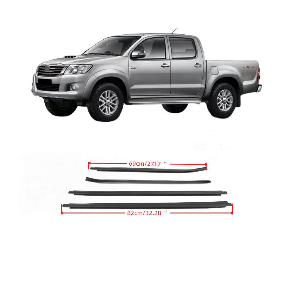 For Toyota-HILUX 2005-2015 Front Rear Door Belt Molding Weatherstrip Kit New 68161-0K010 68162-0K010 68163-0K010 68164-0K010