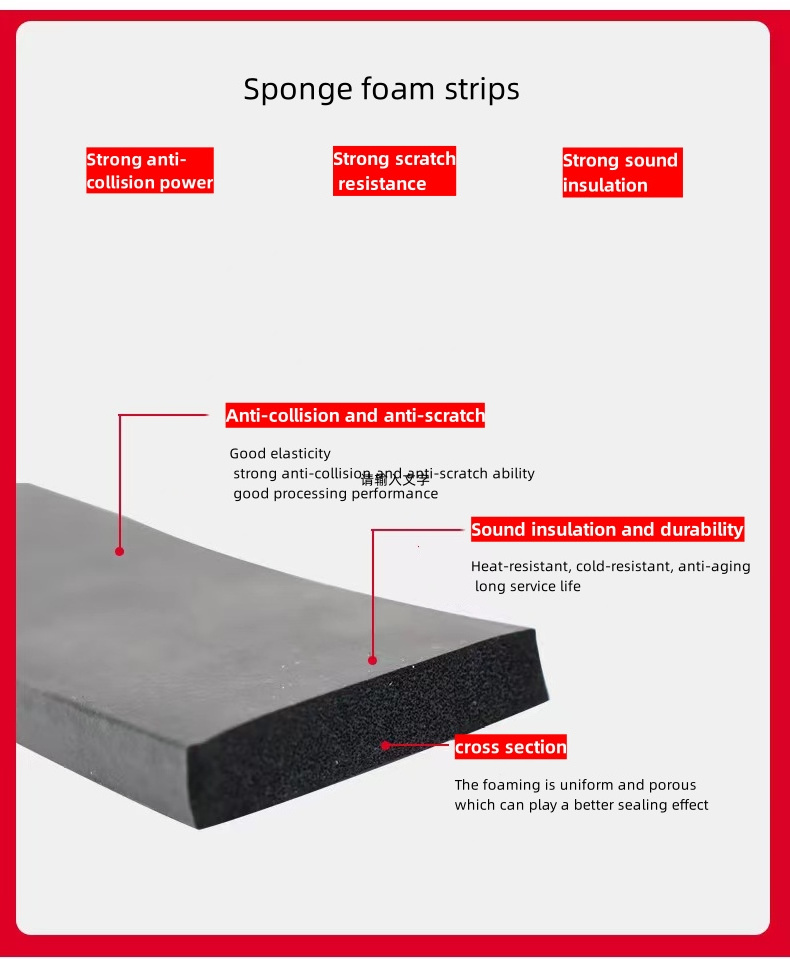 Square Extrude Sponge Rubber Epdm Seal Strip Foam