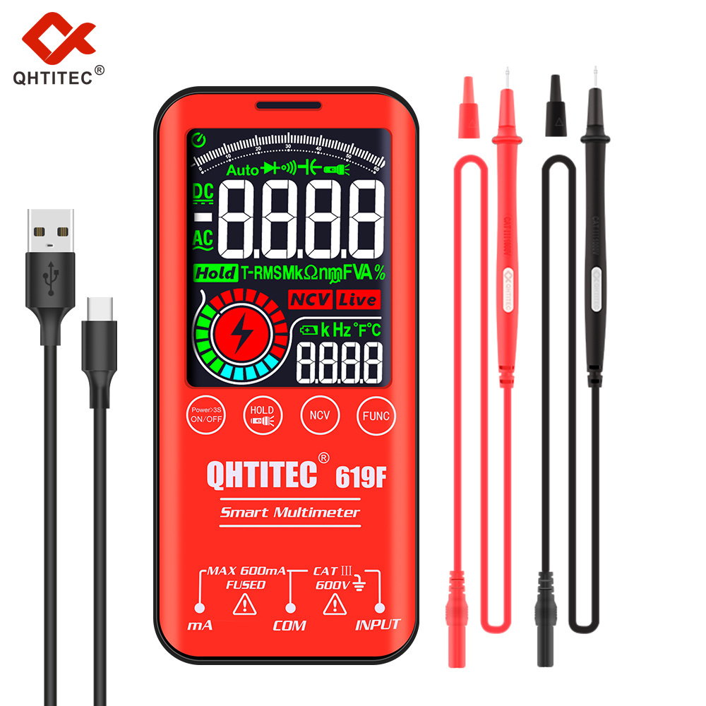 JCD 3.5inch LCD Screen Rechargeable 619 Multifunctional Smart Multimeter