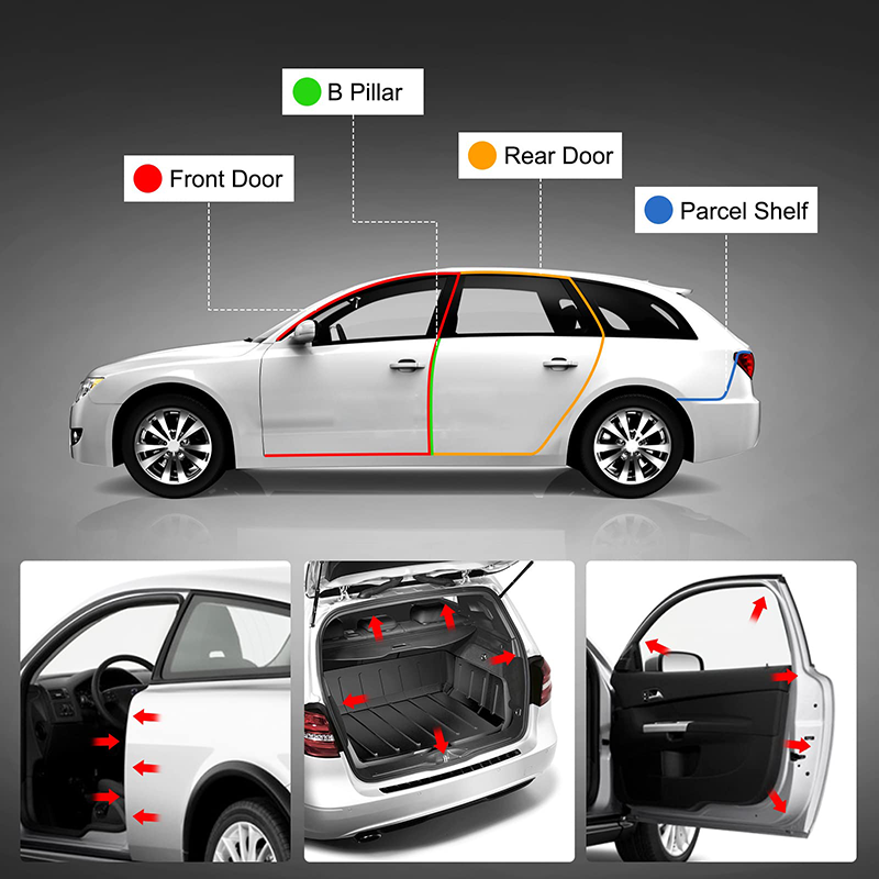 Car Door Automotive Door Rubber Weatherstrip Trim Pinch Weld Rubber Gasket seal strip with EPDM Rubber Bulb Side