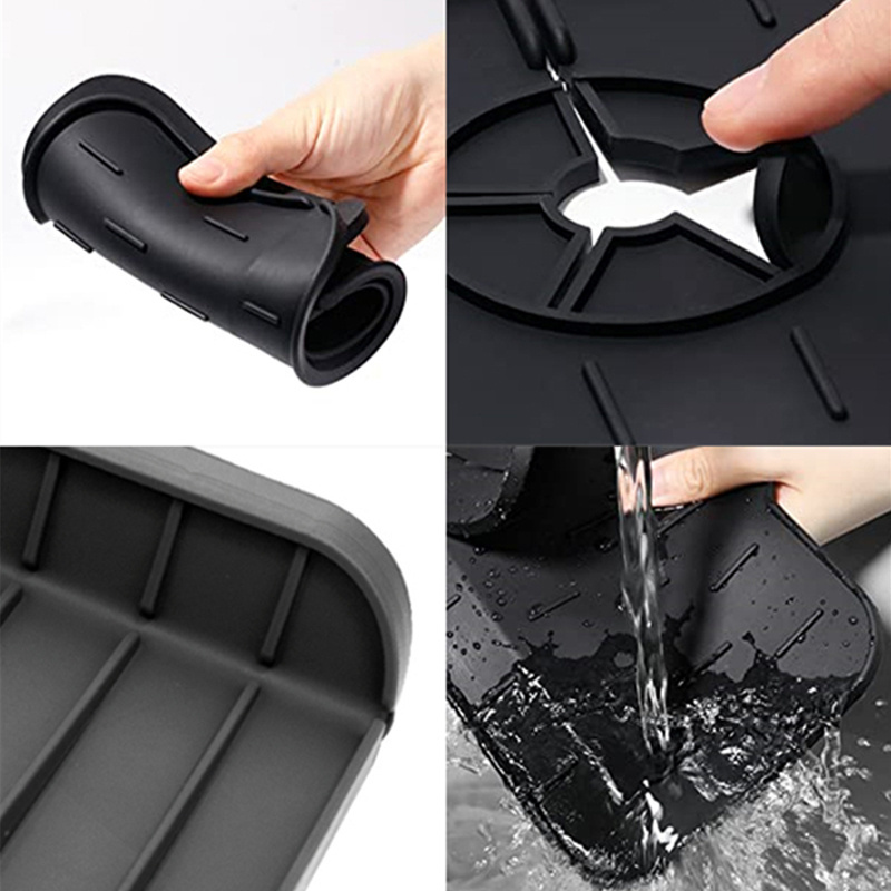 Silicone Sink Faucet Splash Guard Catcher Faucet Handle Drip Catcher Tray mat Sink Water Proof Splash Mat