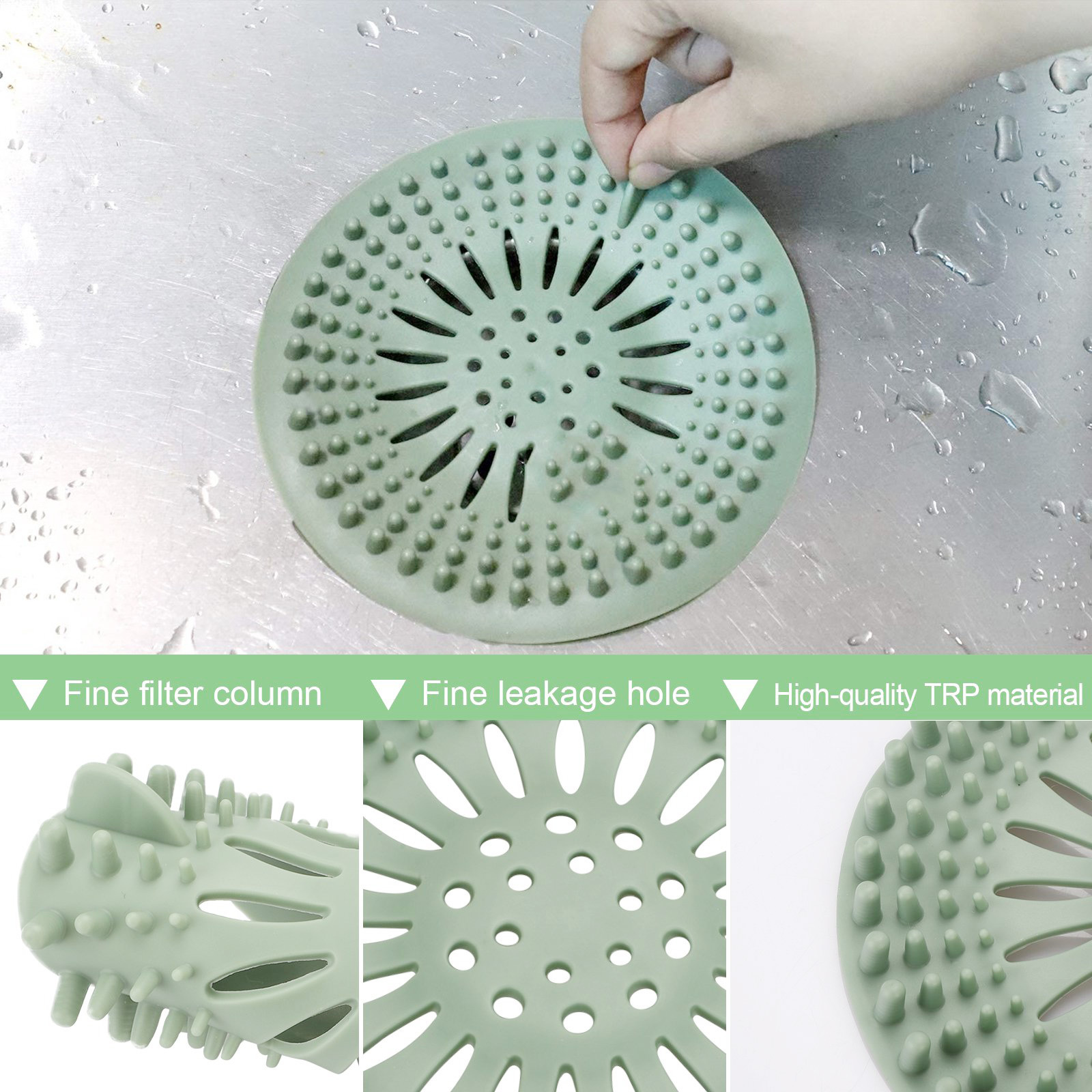 Kitchen and Bathroom Accessories Shower Drain Hair Catcher Hair Stopper Strainer Silicone Strainer TPR Rubber Floor Modern