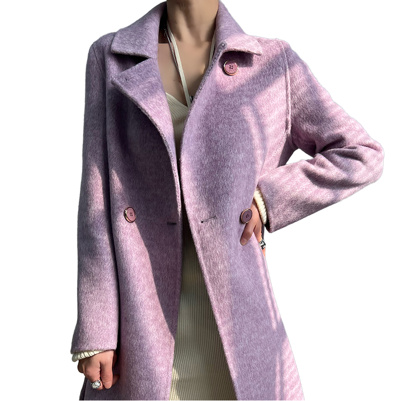 Hot selling wool and alpaca wool combined coat for winter women's warmth keeping cashmere and wool coat for women