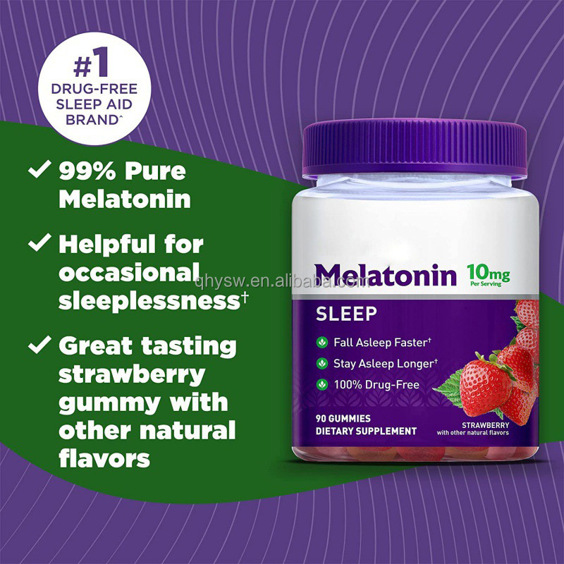 OEM ODM Sleep Fast Melatonin Gummies Promotes Relaxation Vitamin Dietary Supplement MLT Sleeping Deep Melatonin Gummy Candy