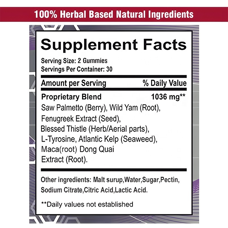 100% Herbal Based Natural Butt Hip Enhacing Gummies Dietary Supplement Butt Hip booster Gummies For Women