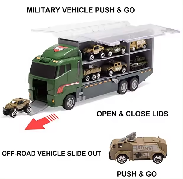 Toyhome Hot Sale Kid Pretend Play Police Station Set Army Vehicle Mini Battle Game Toys Die Cast Car Carrier Truck Toy