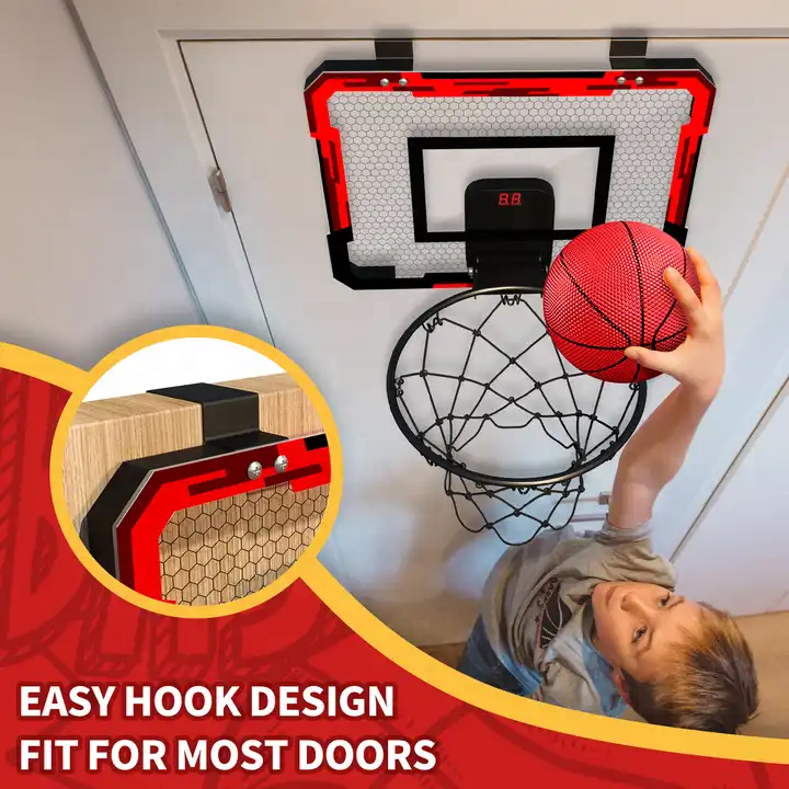 ToyHome Basketball Hoop Kids Cool Mini Basketball Toy Wall-Mounted Indoor Training Basketball Hoop Set Toys For Adults Child