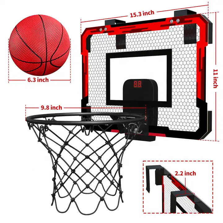 ToyHome Basketball Hoop Kids Cool Mini Basketball Toy Wall-Mounted Indoor Training Basketball Hoop Set Toys For Adults Child