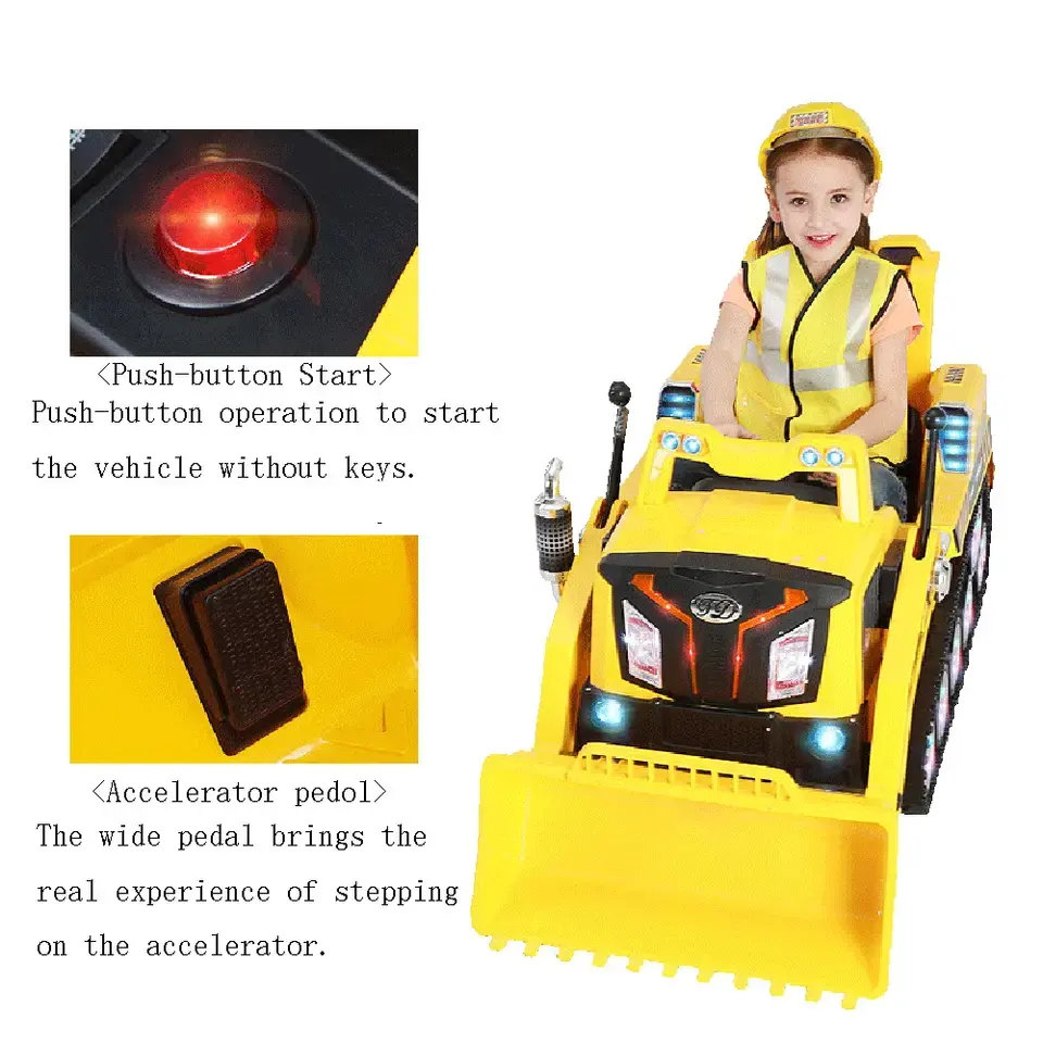 Toyhome Factory Direct Excavator Toys Ride On 12v With Remote Control Simulation Game Excavator Toy Ride-On Cars For Kids