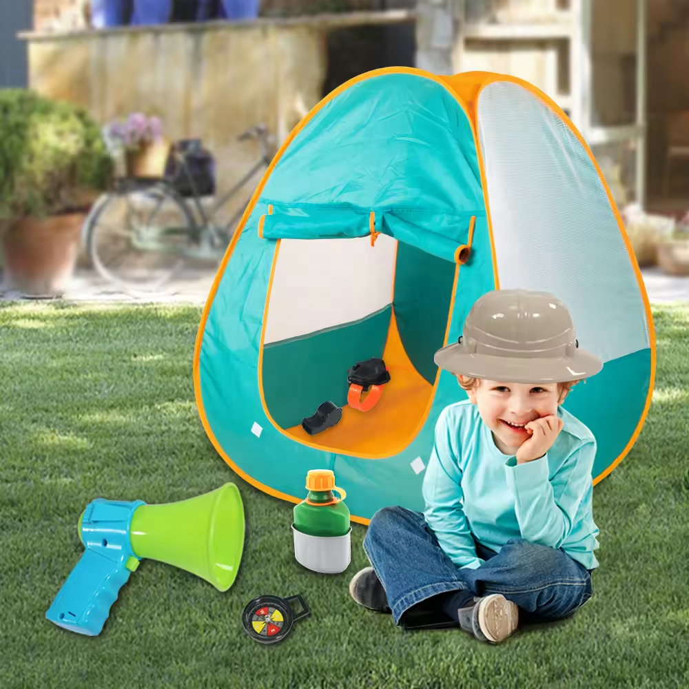 Toyhome High Quality Low Price Kids Camping Toys  With Tools Camping Explore Toys Tent Toy For Outdoor Exploring Game