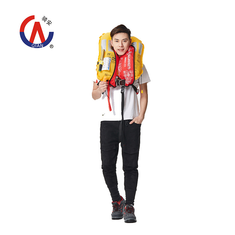 SOLAS Approved Marine lifejacket QA-9030-3/ 2 - bladder/ 2-airbag 150N floating marine life jacket vest with ship-wheel logo