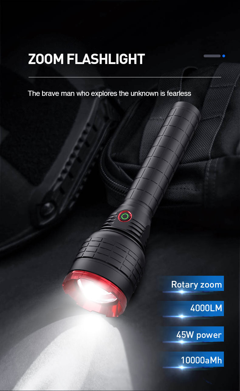 Led Lights 26650 Battery 3000 Lumen xhp50  Powerful Rechargeable xhp 70.2 Flashlight lamp powerful zoom torch