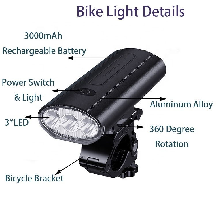 Factory Outlet Rechargeable Bicycle Front Lamp 1000 Lumen Waterproof Type-C Bike LED Light