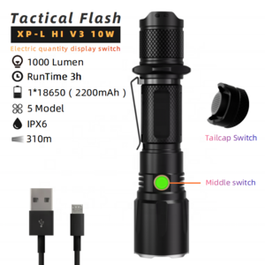 Super Bright Linternas High power USB Rechargeable hunting lantern l Long Range Torch Light waterproof Micro Flashlight Tactical