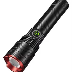 Powerful super bright high Lumens custom Tactical zoomable rechargeable Waterproof LED Flashlight torch Light for camping