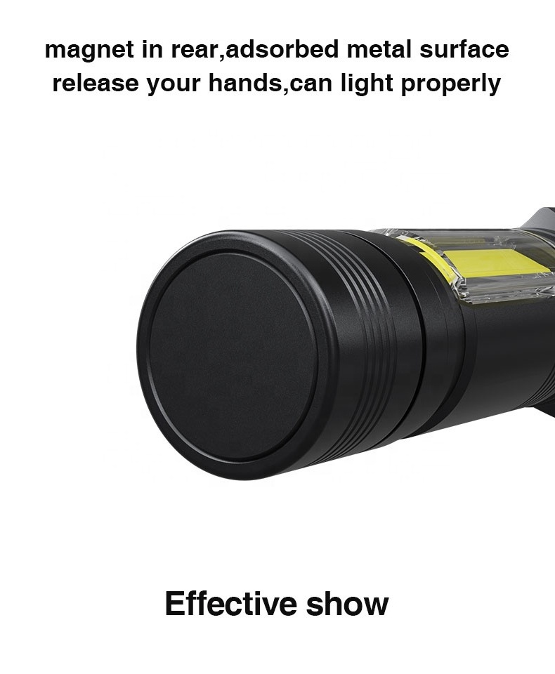 Magnetism Torch Light 18650 Emergency 1700mAh Torchlight Household LED  Flashlight Rechargeable With COB