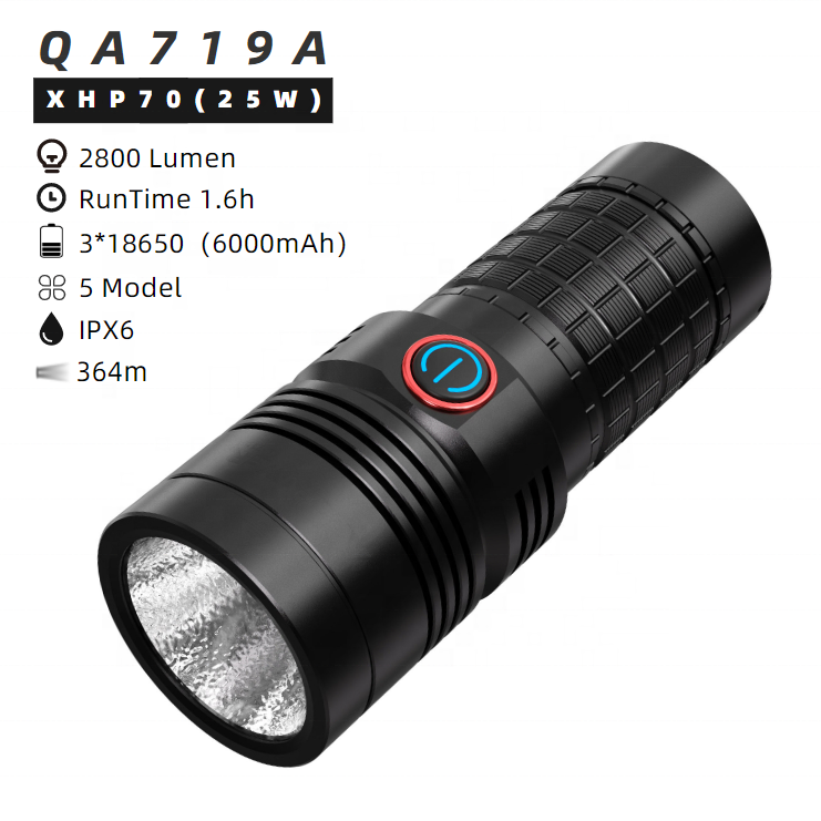 OEM XHP70 Outdoor flashlight 2800lumen Long Range Torch Light Rechargeable Waterproof Rescue Led Bright Flashlights