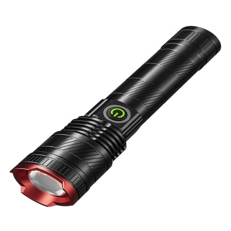 Variable-focus zoom Telescopic high lumen cost performance waterproof multi-mode rechargeable power display Alloy flashlight