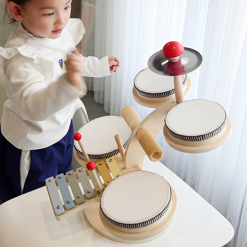 CE CPC Montessori Baby Sensory Educational Musical Instruments Drum Set Multi-function Music Xylophone Toys For Toddler