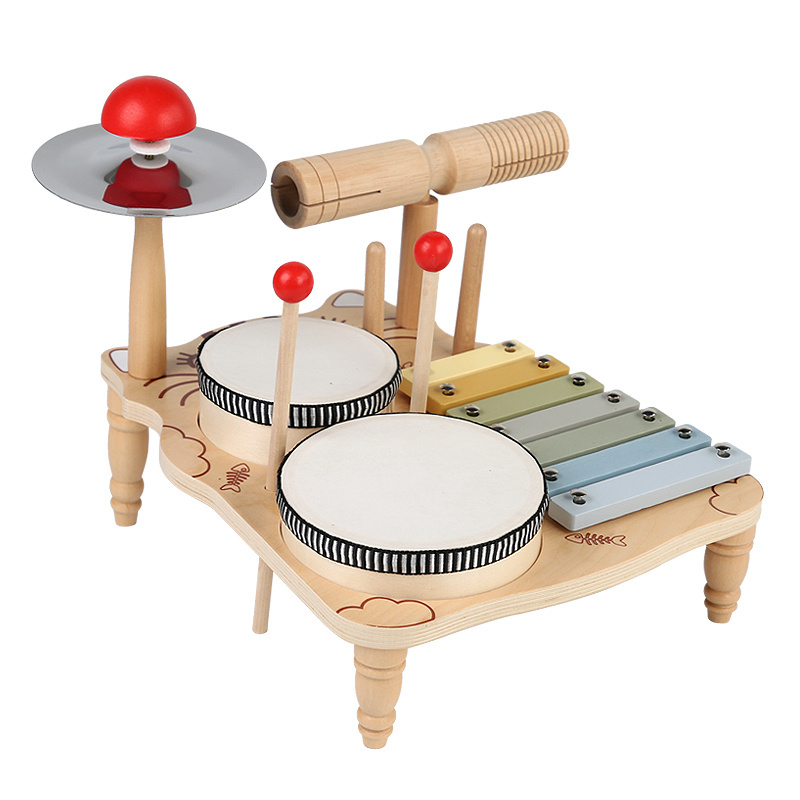 CE CPC Montessori Baby Sensory Educational Musical Instruments Drum Set Multi-function Music Xylophone Toys For Toddler