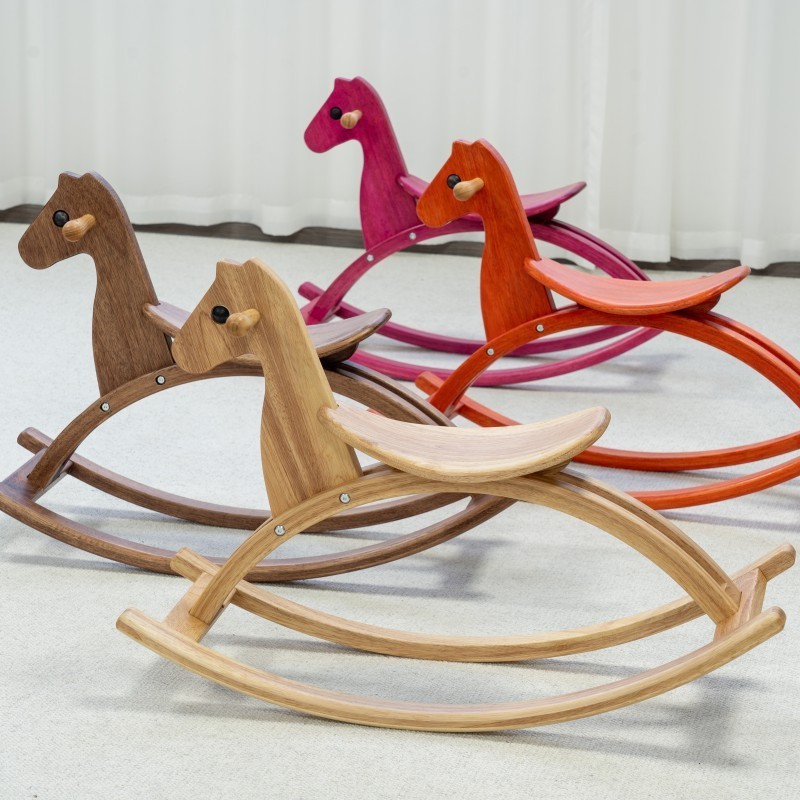 Children Solid Wooden Cartoon Rocking Horse Chair Adult Seating Baby Toys Kindergarten Toddler Swing Horse Car Gifts