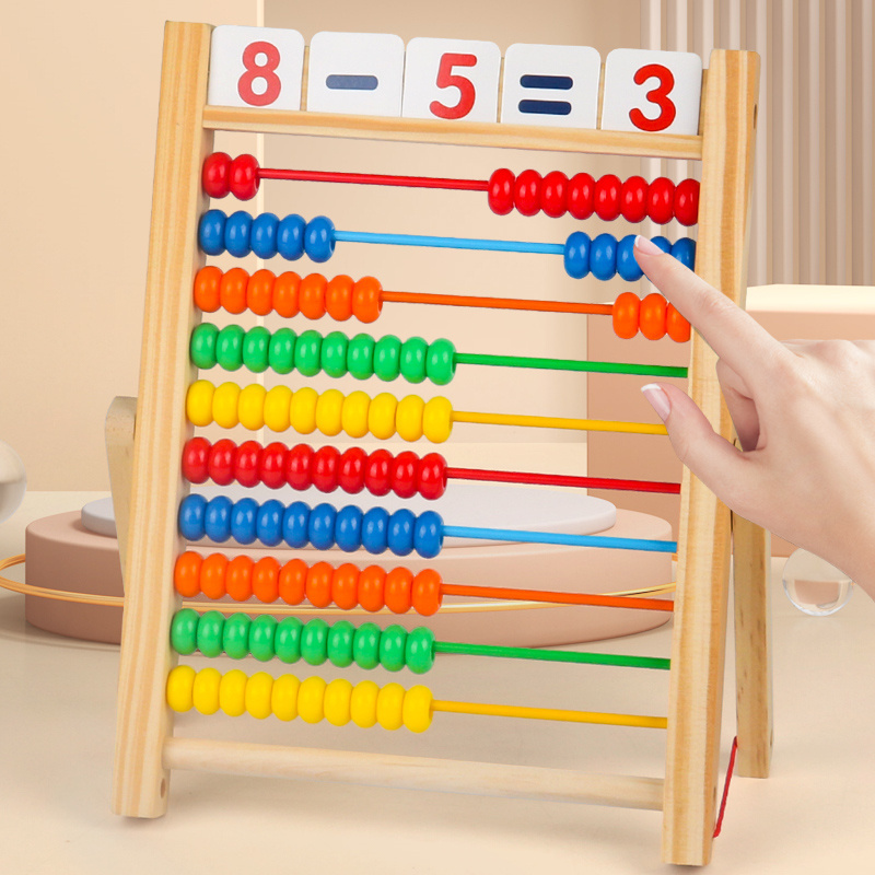 Preschool Math Abacus Frame Learning Counting Beads Toy Children Standing Abacus Addition And Subtraction Number Game