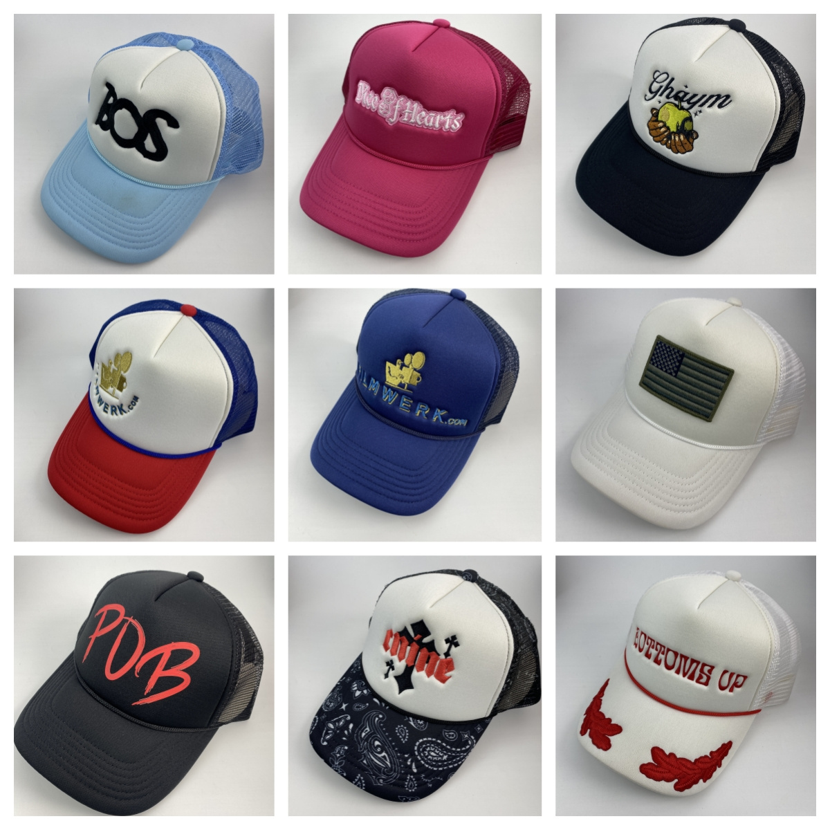 HN0001 wholesale 5 panel unisex embroider printing logo cap outdoor sport women men custom logo mesh rope trucker hat caps